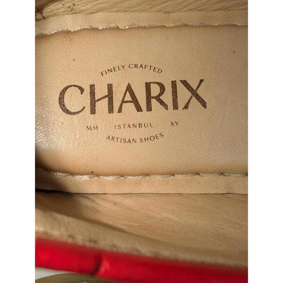 CHARIX NAVY & RED TRIM LEATHER FLAT SHOES SZ 41/US 10 MADE IN ISTANBUL - Picture 9 of 9